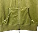 BCBG MAXAZRIA Green Velour Zip Up‎ Sweater Y2K Velvet Hoodie Sz Medium Photo 2