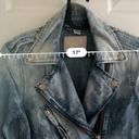 Diesel  De Lupus Denim Jean Biker Moto Jacket Belt, size xs, blue breasted *RARE Photo 14