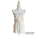 American Eagle  Eyelet Off The Shoulder Flutter Sleeve Romper- Size Small Photo 1