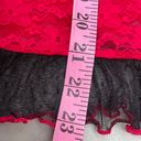 Linea Donatella Vintage 90s  Red Black Floral Lace Lingerie Intimate Nightgown Photo 10