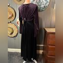 Vintage 90’s Style Velvet Black/Maroon Large Longsleeve Maxi Black Photo 4