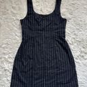 Madewell Dress Wool-Blend Mini Sleeveless in Pinstripe Almost Black 6 NWT New Photo 6