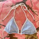 Abercrombie & Fitch  coquette lace blue + white striped triangle bikini top  Photo 3