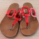 Paul Green  red leather sandals size 7 Photo 0