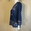 Style & Co NWT!  Desert Wind Bohemian Navy Peasant Style Blouse Petite Small Photo 1