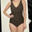 Carole Hochman  Black Sleeveless V Neck Side Tie One Piece Swimsuit Size XL NWT Photo 9