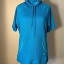 Under Armour  Teal Waffle Knit Half Sleeve Cowl Neck Sweater Women's Large Photo 3