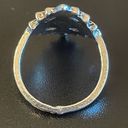 Onyx Vintage  stone silver plated ring size 7 Photo 3