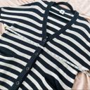 CAbi  Whistle Striped Cardigan Sweater in Black and White 5289 Photo 3