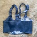 Free People  On The Radar Blue Tie Dye Medium Impact Sports Bra Photo 3