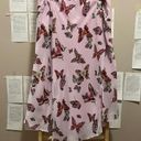 Lane Bryant Vintage Y2K Butterfly Prints Pink Maxi Skirt with 2 Leg Slits Photo 5