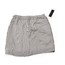 Lulus  Women's Brown Striped Knee Length Pencil Skirt Size L Casual Elastic Waist Photo 7