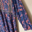 J.Jill  Pink Blue Floral Boho Tunic Peasant Blouse Size M Photo 4