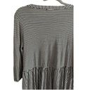 Luna e.  Women's Medium Black and White Striped Peplum 3/4 Sleeve Blouse Photo 7