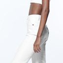 ZARA   TRF White Mid Rise Cropped Flare Denim Jeans Size 0 Photo 2