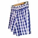 Joie  Gingham Shorts Blue & White Check Cotton Paper Bag Waist Women’s Size XL Photo 4