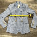 Magaschoni  NWT 100% Linen baby blue double breasted blazer - XS ($228 retail) Photo 9