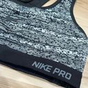 Nike  Pro Black and White Dri Fit Sports Bra Women’s Small Photo 3