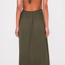 Pretty Little Thing Alina Khaki Plunge Maxi Dress Photo 2