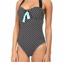 Bleu Rod Beattie NWT  Connect The Dots Black & White Polka Dot Swimsuit Size 6 Photo 3