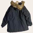 Woman Within  Black Down Fill Insulated Faux Fur Trim Parka Coat Size 1X Photo 7