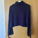 H&M Navy blue turtle neck cropped sweater Photo 2