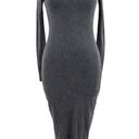 Young Fabulous and Broke  YFB Dax Gray Acid Wash Ribbed Knit Bodycon Dress Size XS Photo 1