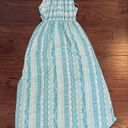 Soprano  NORDSTROM Women’s Turquoise & White Boho Print Halter Maxi Dress Size M Photo 0