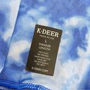 Luna K-DEER  Tie Dye Print High Waisted High Rise Sneaker Length Leggings Blue Photo 10