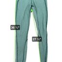 Lululemon  Mid Rise Leggings Women's 6 Green Striped Stretch Activewear Yoga Photo 5