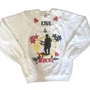 Jerzees Vintage 80s  USA HERO Custom Ruffle Crew Neck Sweater Photo 0