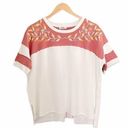 In Loom  100% Cotton Tee Rust & White Golden Embroidered Vine Women’s Size Large Photo 0