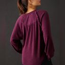 Pilcro  Ruffled Raglan Thermal Top, Berry, XS Photo 2