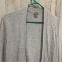 Chelsea28  Gray Cashmere Blend Open Cardigan Pleated Accent Super Soft Photo 1