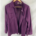 Chico's  Purple Faux Suede Button Down Shirt Size 2 / large Photo 0
