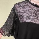 Torrid Black Lace Flutter Sleeve Swing Top Mock Neck Soft 2X Sweetheart Yoke Photo 2