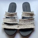 Rothy's  Triple Band Fringe Sandals Seashell Sea Shell Slides Neutral Slip On 10.5 Photo 4