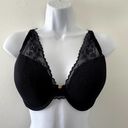 Natori  Bra Womens 34G Black Cherry Blossom Convertible Lace Plunge Photo 0