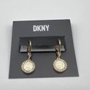 DKNY  Pave & Color Inlay Halo Drop Earrings in Gold-Tone MSRP $32 NWT Photo 1