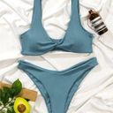 Rib Twist High Cut Bikini Swimsuit Size L Photo 2