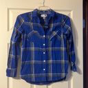 Old Navy  Blue Plaid Classic Button Down Small Photo 0