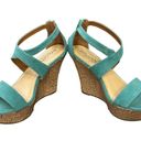 Twisted , Strappy Wedges, slip in and step out. Aqua Blue Photo 2