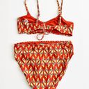 Modcloth [] Orange Retro Birds Print High Waisted Bikini The Carmen Franky Sz XL Photo 2