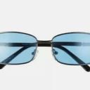 BP . 58mm Rectangular Wire Blue Lense Sunglasses NEW Photo 2