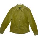 Bernardo Leather‎ Jacket size 6 Tanish Green button Snaps Collared lightweight Photo 0