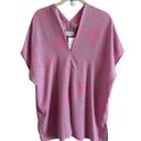 Adrienne  Women's Small Purple and Pink Cheetah V-Neck Short Sleeve Blouse Photo 7