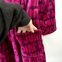 Juicy Couture  Robe Womens Size L/XL Logo Spell Out Hooded Pockets Soft Belted Photo 2