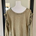 Pilcro  For Anthropologie Green Ruffled Open Back Top Photo 1