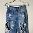 Missguided  Riot High Rise Mom Jeans Distressed Size 0 Photo 2