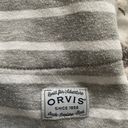 Orvis Striped Gray 1/4 Zip Logo Pockets Pullover Sweatshirt, size M Photo 3